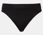 Tommy Hilfiger Women's Seamless Thongs w/ Debossed Logo 3-Pack - Red/Grey/Black