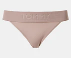 Tommy Hilfiger Women's Seamless String Bikini Briefs w/ Debossed Logo 3-Pack - Wine/Beige/Black