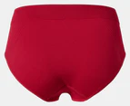 Tommy Hilfiger Women's Seamless Hipster Briefs w/ Debossed Logo 3-Pack - Red/Grey/Black