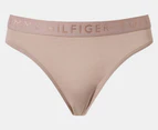 Tommy Hilfiger Women's Cotton Thong 3-Pack - Wine/Beige/Black