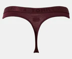 Tommy Hilfiger Women's Cotton Thong 3-Pack - Wine/Beige/Black