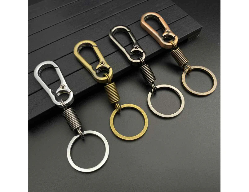 4X Metal Spring Steel Zip Retainer Coil Rebound Key Chain Loop Belt Clip