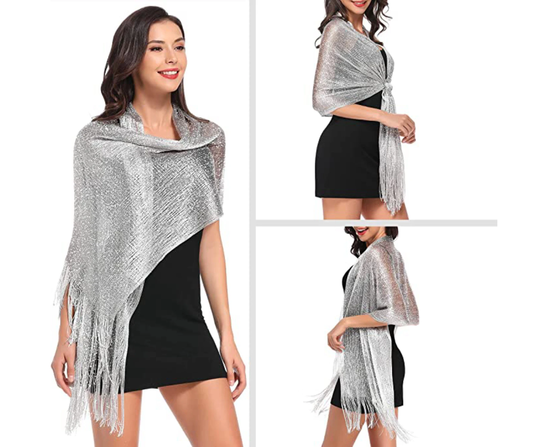 Silver Scarf Luxurious Softness Durable Material Versatile Use