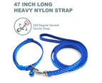 Pet Collar Dog Leash Suit Cat Leash Outdoor Dog Walking Sport Miniature Dog Leash Dog Chain,Blue