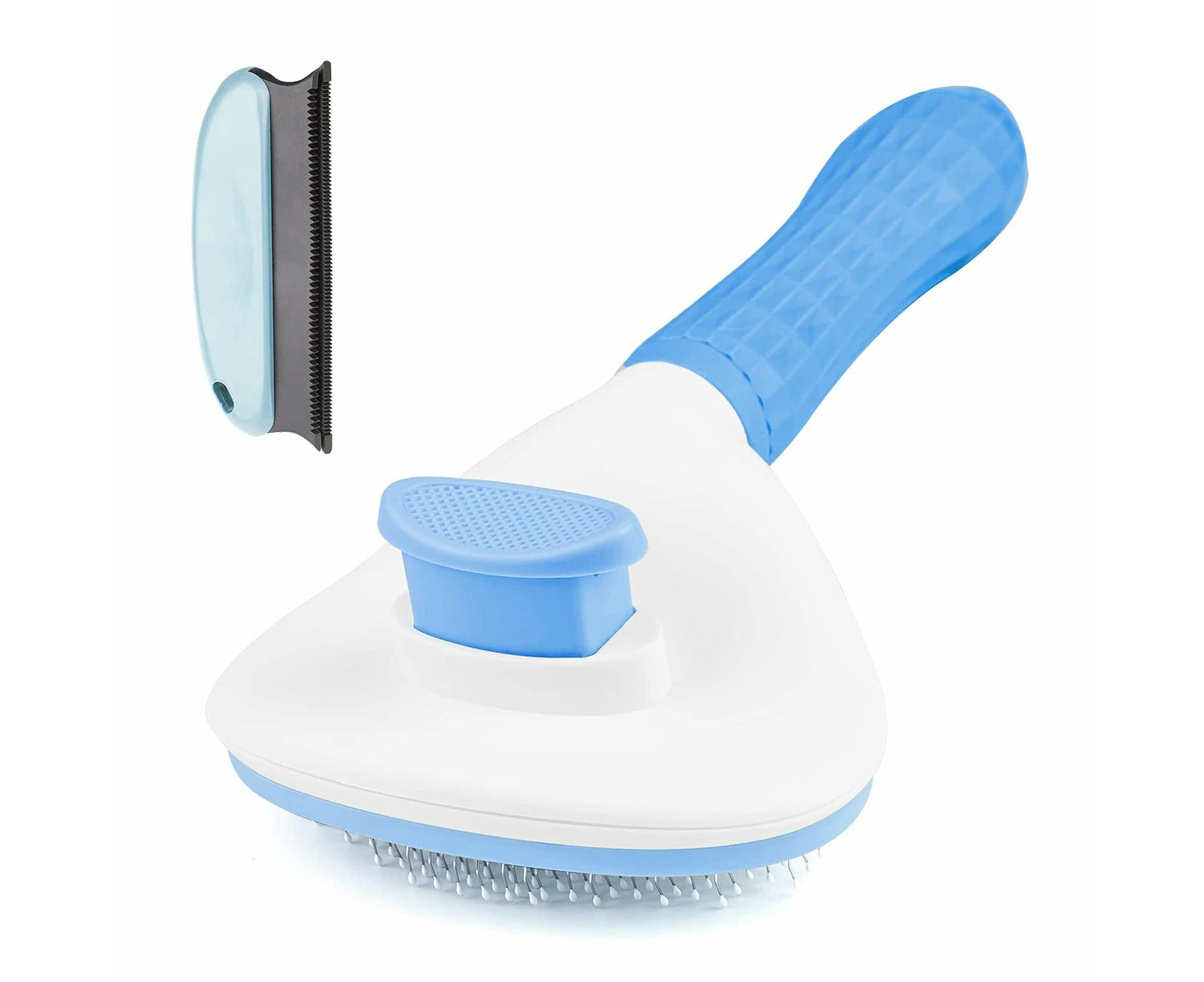 Cat Brush and Dog Brush with Long or Short Hair Self Cleaning Slicker Brush Blue