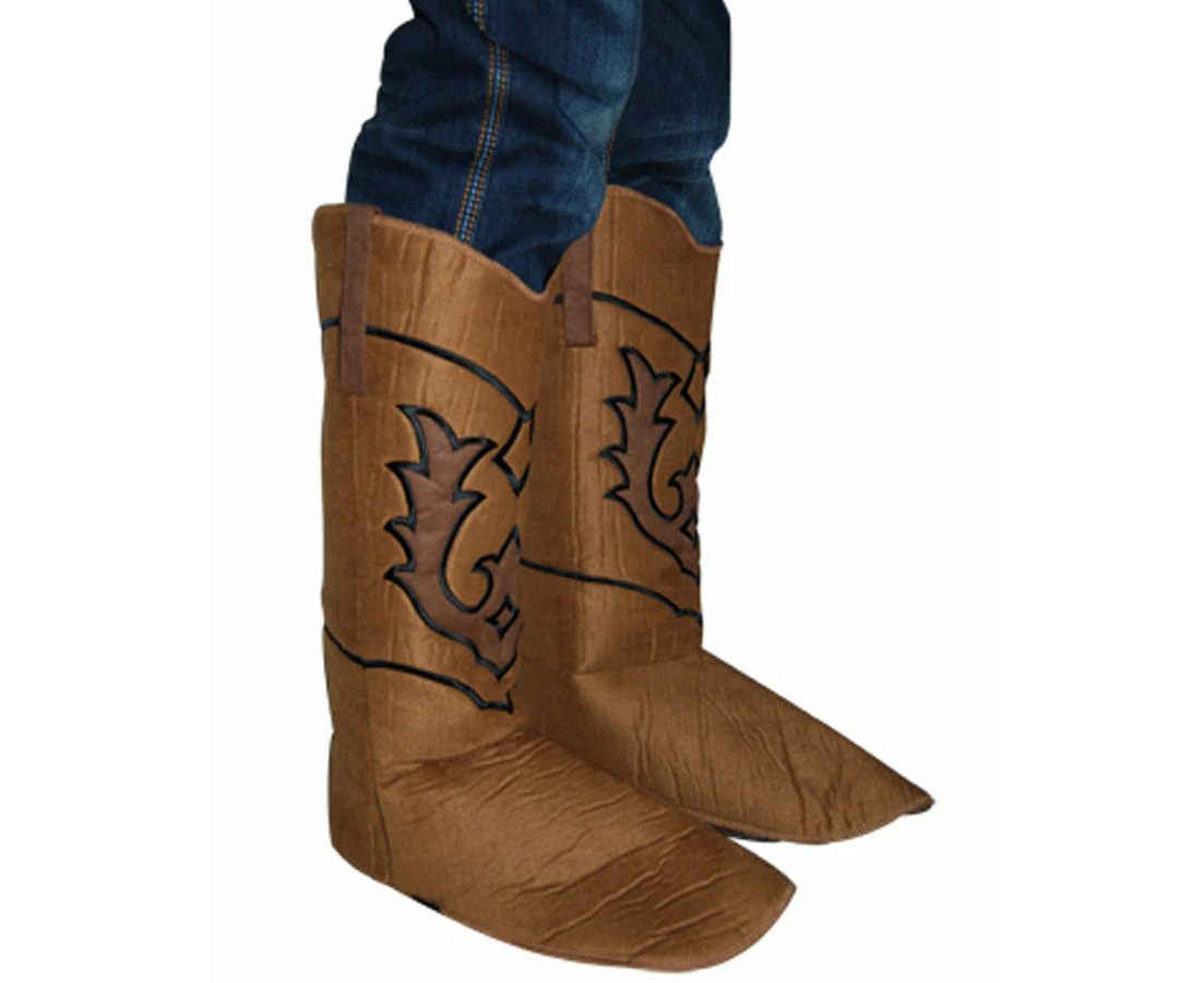 Brown Suede Cowboy Mens Boot Covers