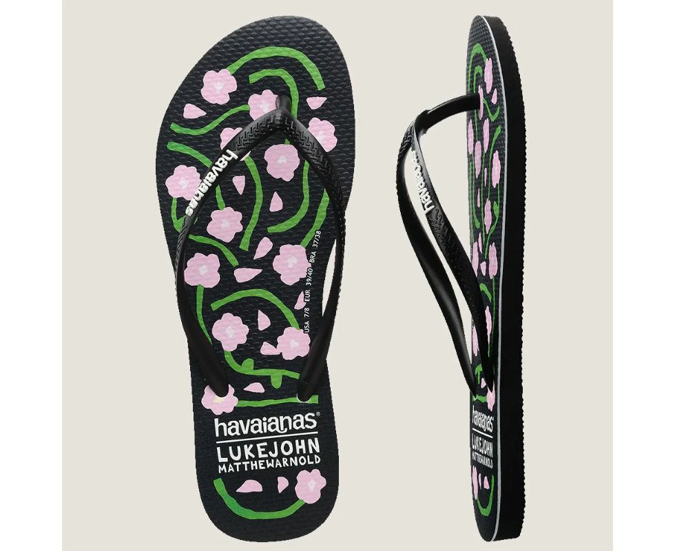 Havaianas Women's Slim LJMA Thongs - Black/Multi