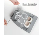 Non-Woven Fabric Portable Travel Shoe Storage Bag Pouch With Drawstring Closure (L)