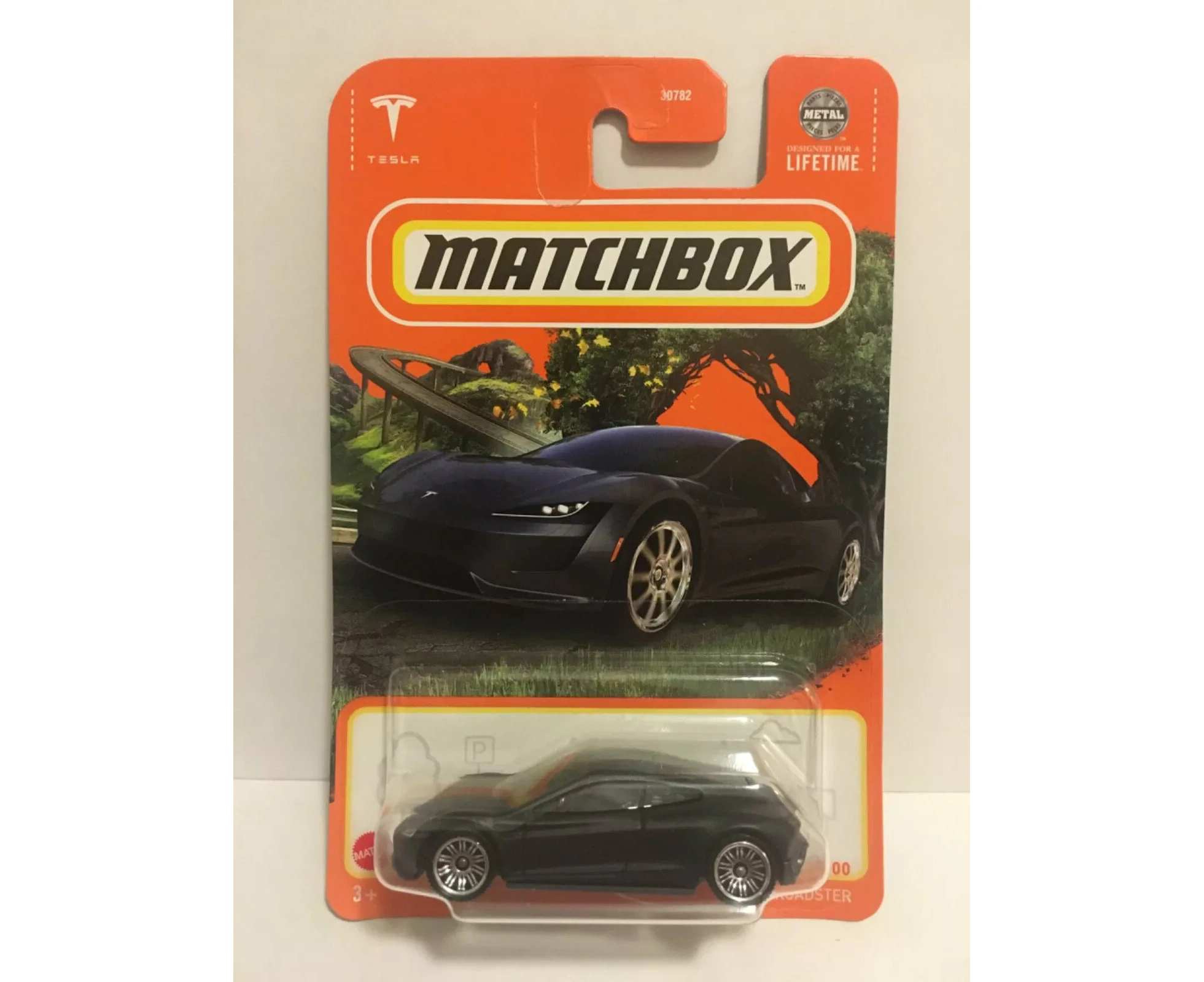 Matchbox Car Collection 2024 Mix 7G Long Card - Tesla Roadster Black