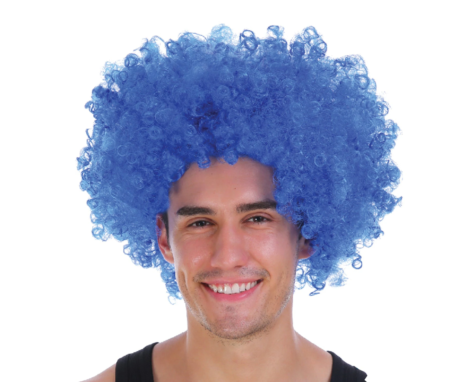 Deluxe Afro Wig Curly Hair Headwear Costume - Blue