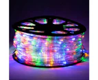 Christmas Decoration 50m Single Length LED Multi-Colour Rope Light 8 Functions Outdoor Display