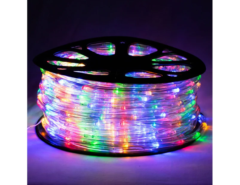 Christmas Decoration 50m Single Length LED Multi-Colour Rope Light 8 Functions Outdoor Display