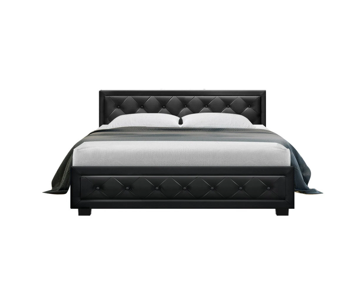 Bed Frame Queen Size Gas Lift Black