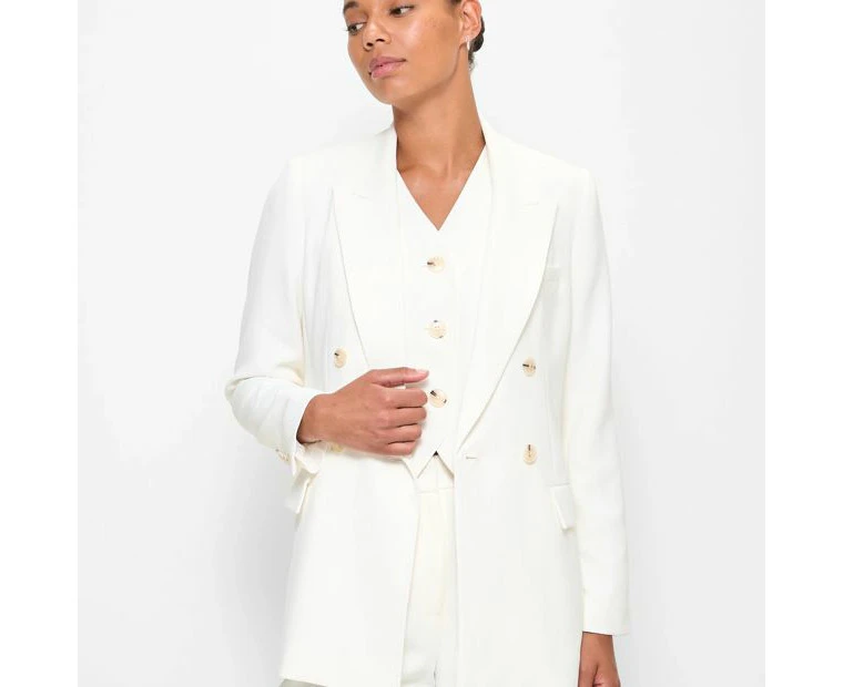 Crepe Double Breasted Blazer - Preview