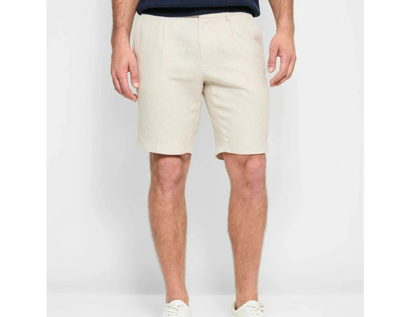 Linen Blend Tailored Shorts - Preview