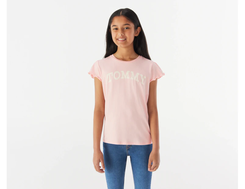 Tommy Hilfiger Youth Girls' Tommy Tee / T-Shirt / Tshirt - Pink Crystal