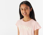 Tommy Hilfiger Youth Girls' Tommy Tee / T-Shirt / Tshirt - Pink Crystal