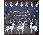 xmas Window Stickers Children 30 X 20 cm White Window Stickers Double-Sided Static Stickers Reindeer Snowman xmas Decoration Stickers for Window Decoration