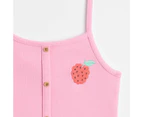 Target Australian Cotton Embroidered Rib Singlet