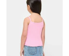 Target Australian Cotton Embroidered Rib Singlet