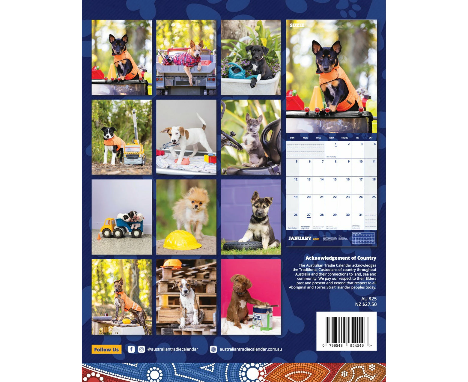 Rescue Tradie Puppy Calendar 2025 - Wall Calendar