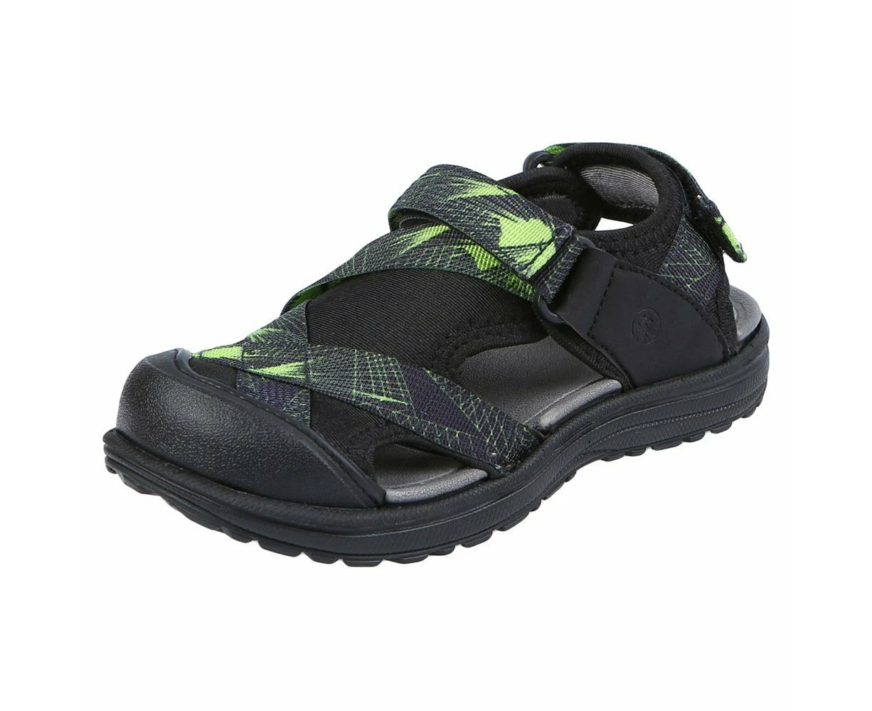 Northside Ryer Point Kids Closed Toe Sport Sandals Black/Volt US13