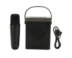 Karaoke Machine Set With Rgb Light Rechargeable Bluetooth Speaker With 1 Wireless Microphone For Home Party Ktv Black