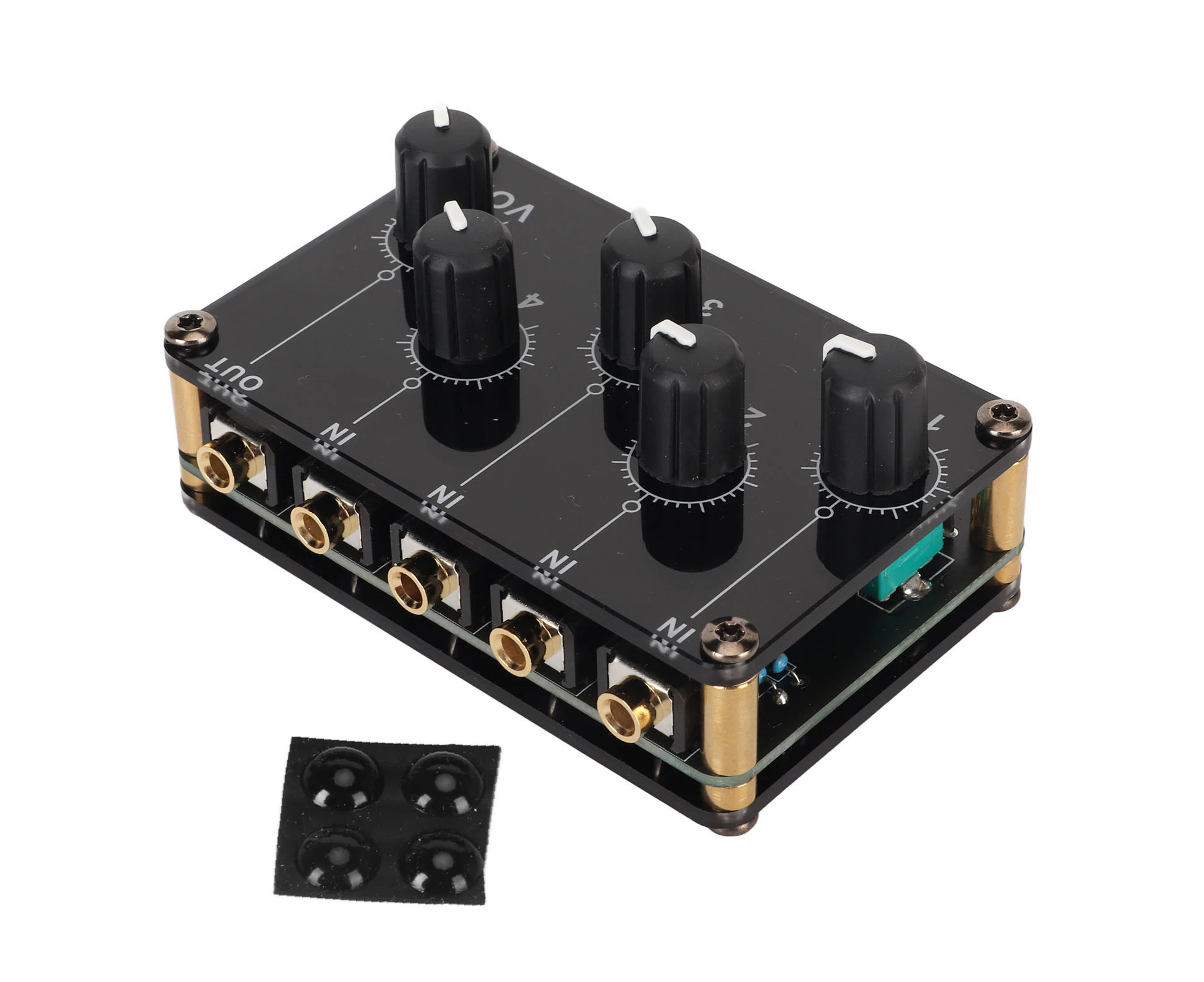 Sound Passive Mixer Dual Channel Sound Input 4 In 1 Out Mini Low Noise Portable Passive Stereo Sound Mixer For Pc Phone