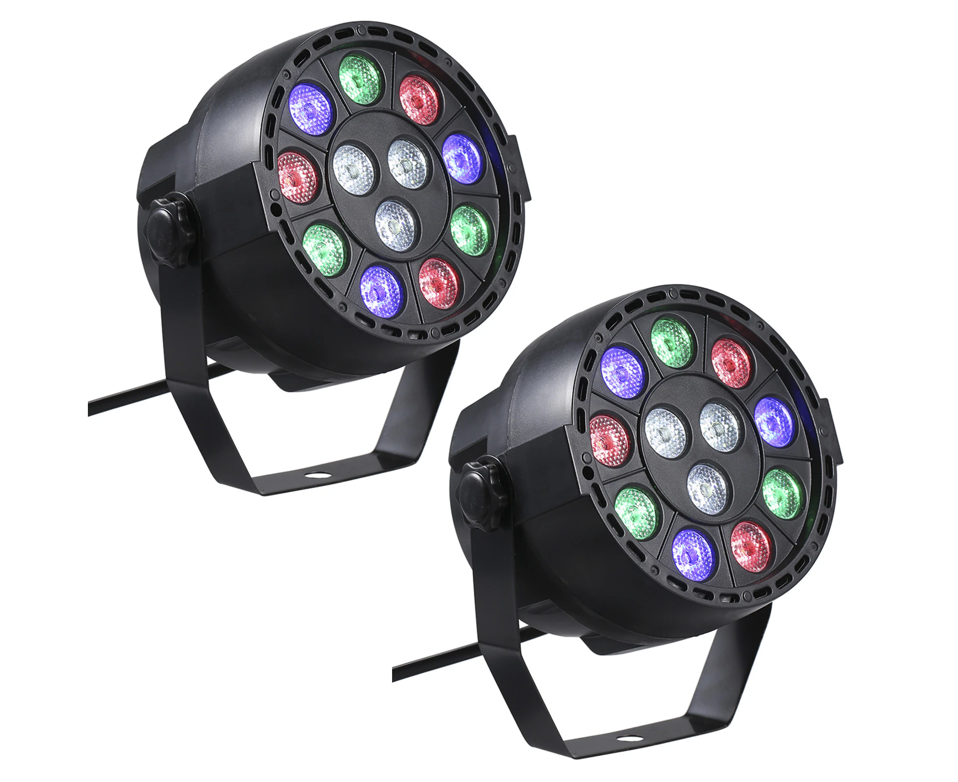 AC90-240V 12 LEDs Par Lights 8 Channel RGBW Color Mixing Stage Lighting with DMX Strobe & Sound Active Mode for Disco Party Christmas Wall Wash