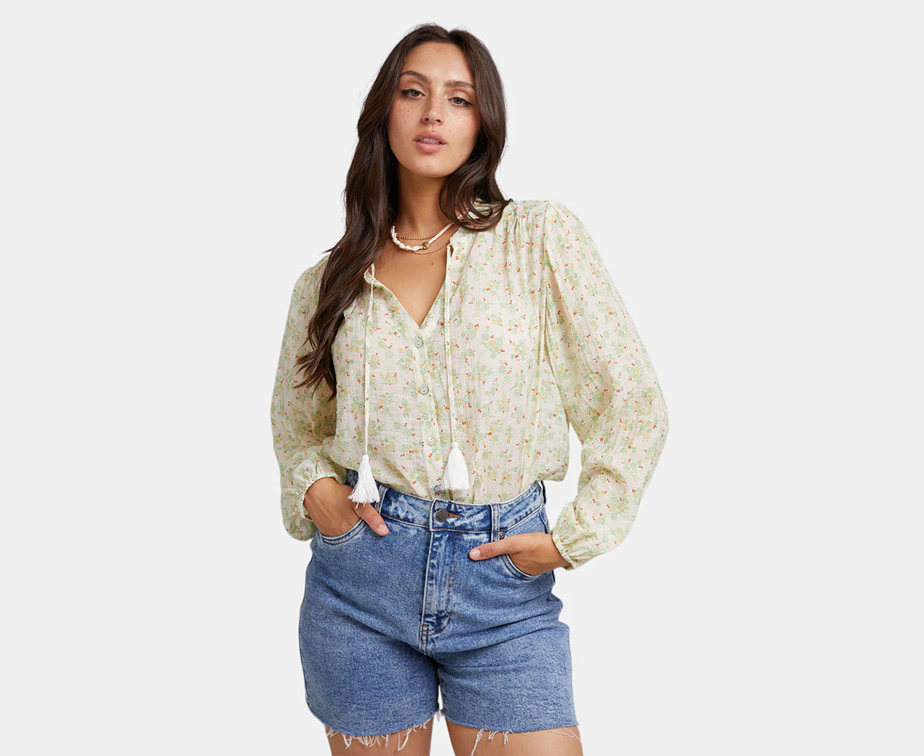 All About Eve Women's Maya Floral Shirt - Vintage White