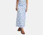 All About Eve Women's Zimi Maxi Skirt - White/Blue