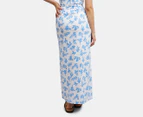 All About Eve Women's Zimi Maxi Skirt - White/Blue