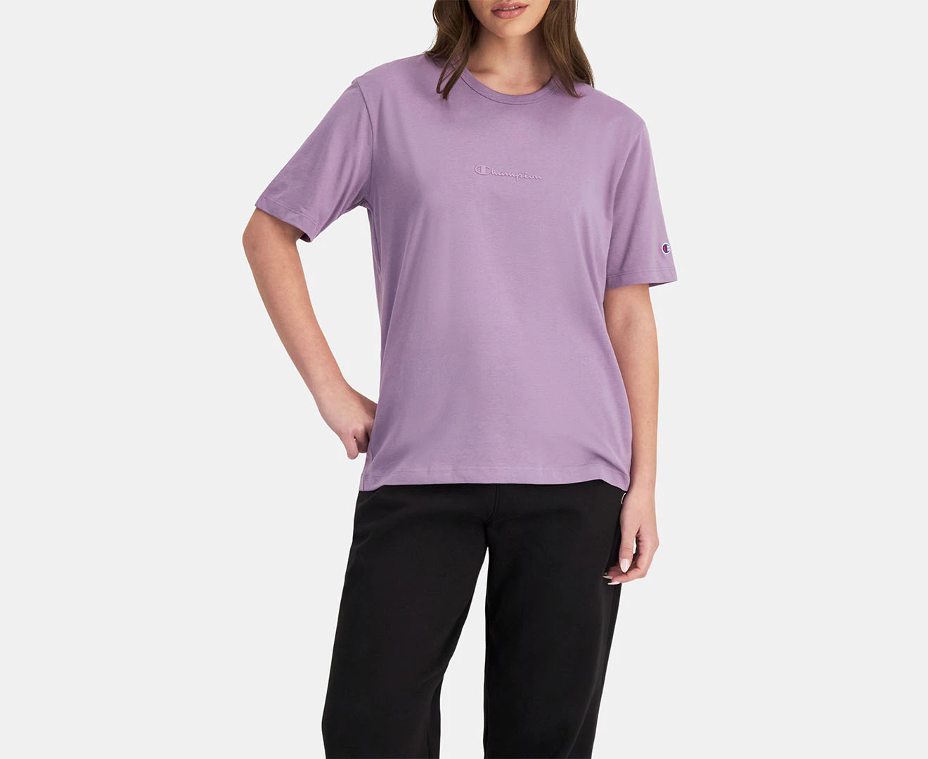 Champion Women's Script Tonal Tee / T-Shirt / Tshirt - Midsummer Purple