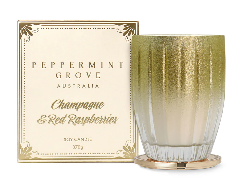 Peppermint Grove Champagne & Red Raspberries Christmas Candle 370g