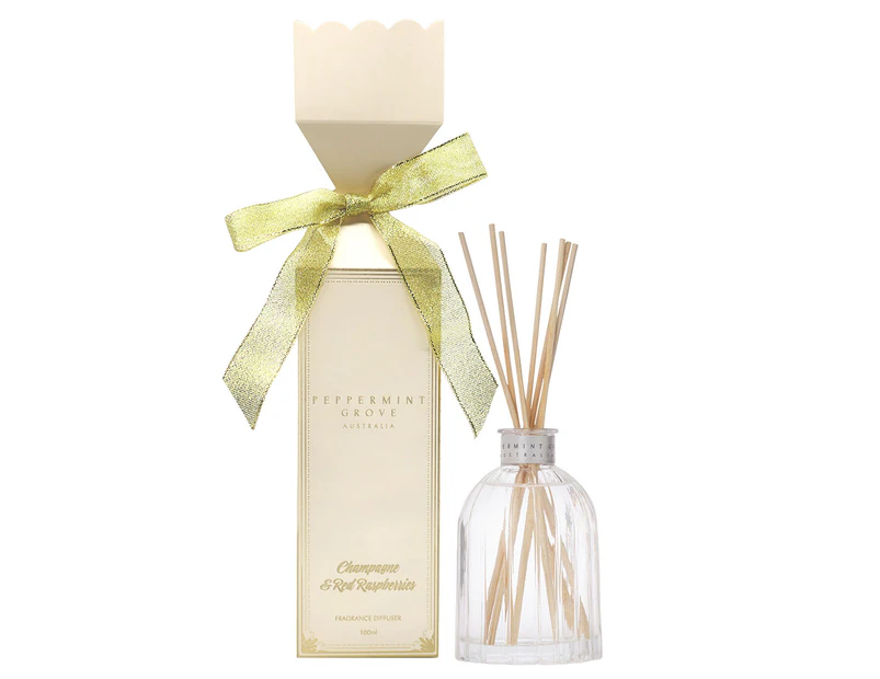 Peppermint Grove Champagne & Red Raspberries Christmas Fragrance Diffuser Bon Bon 100mL