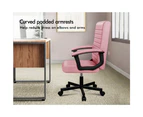 ALFORDSON Office Chair Executive Mid Back Pink