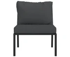 vidaXL Garden Chairs with Grey Cushions 2 pcs 60x74x79 cm Steel