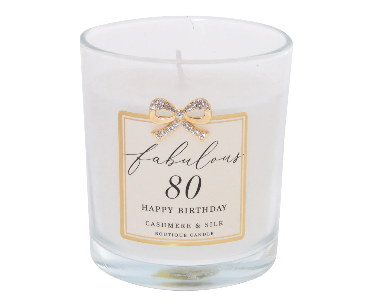 Gibson Gifts Jewelled Scented Candle Decor Cashmere/Silk Scent 80th Birthday