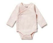 Wilson Frenchy - Organic Stripe Rib Kimono Bodysuit Cantaloupe