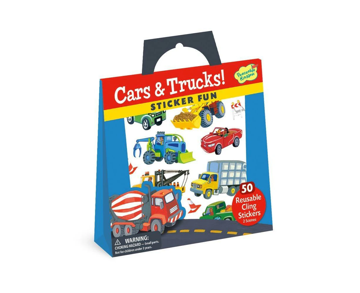 Peaceable Kingdom - Cars & Trucks Reusable Sticker Tote