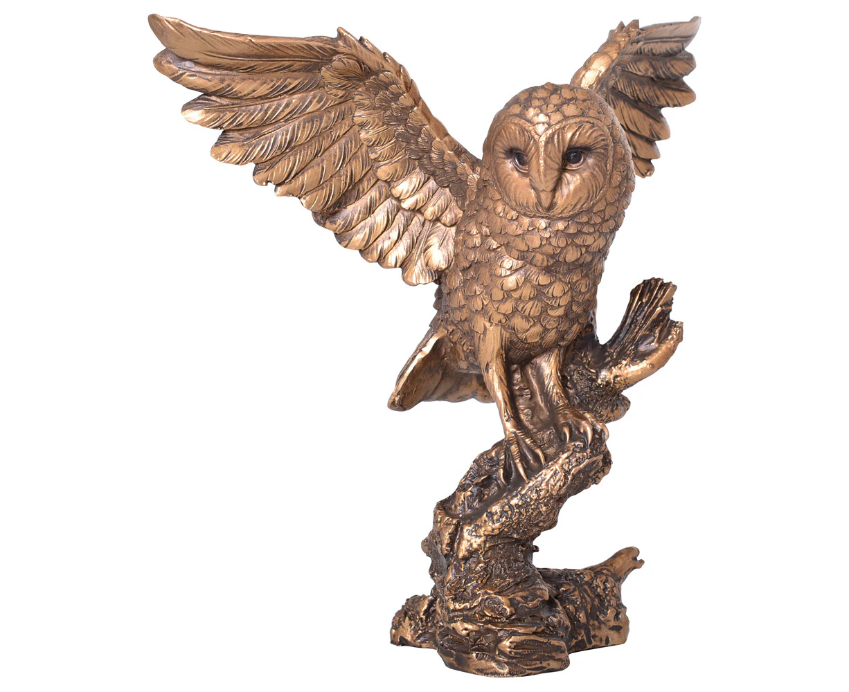 Gibson Gifts Owl Taking Flight Home/Room Decor Tabletop Figurine 20cm Bronze