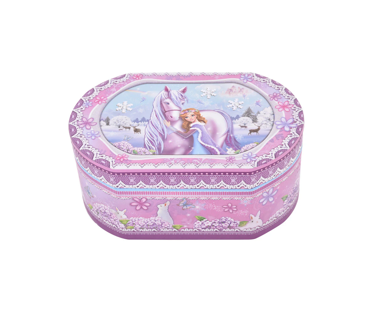 Gibson Gifts Girls Princess Oval Musical Jewelry Box Holder Organiser 15x11cm