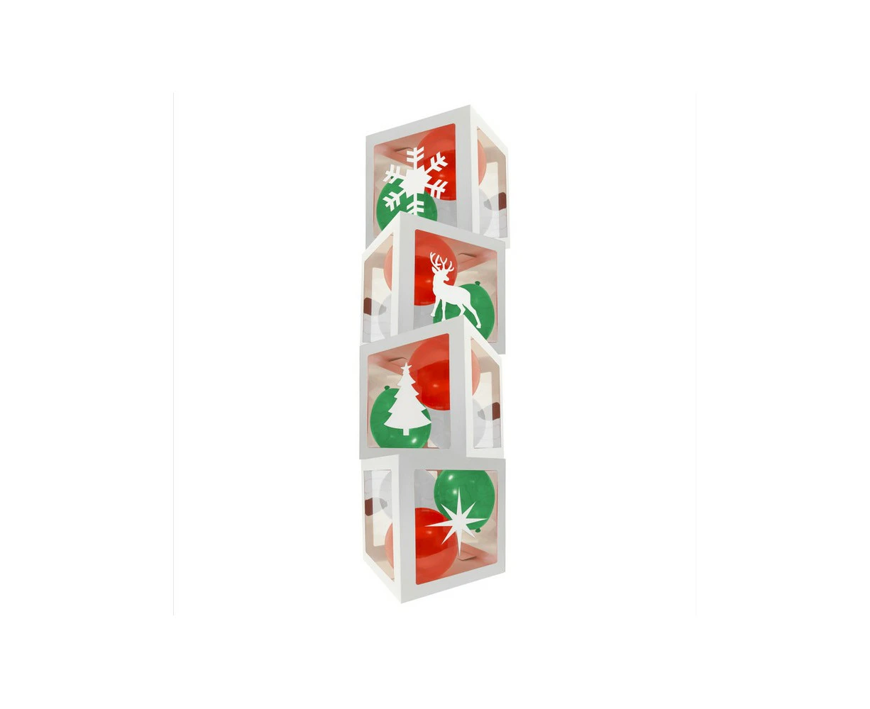 Eurowrap Christmas Balloon Box (Pack of 4) (White) - SG22372