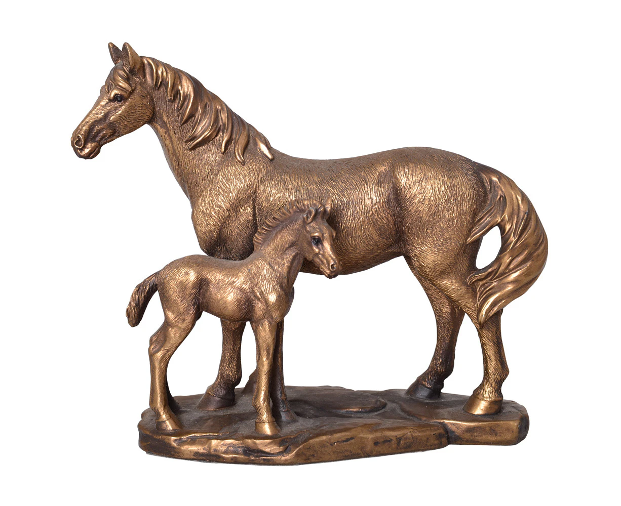 Gibson Gifts Mare & Foal Home/Room Decorative Tabletop Figurine 17cm Bronze