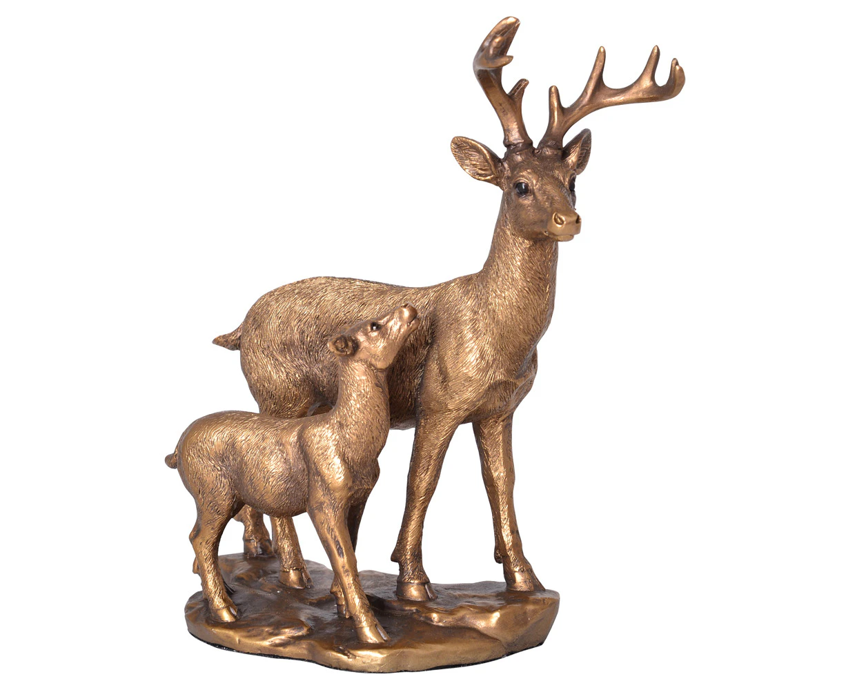 Gibson Gifts Deer & Fawn Home/Room Decorative Tabletop Figurine 20cm Bronze