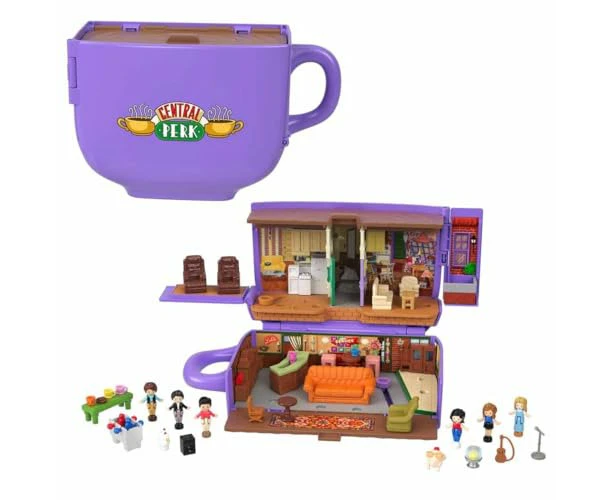 Polly Pocket Playset, Friends Compact with 6 Dolls and 9 accessories,