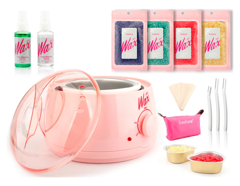 500ml Pro Wax Pot Waxing Kit (Sydney Stock) 400g Hard Beads Warmer Heater Waxing Spray Kit Paperless Hair Removal Pink