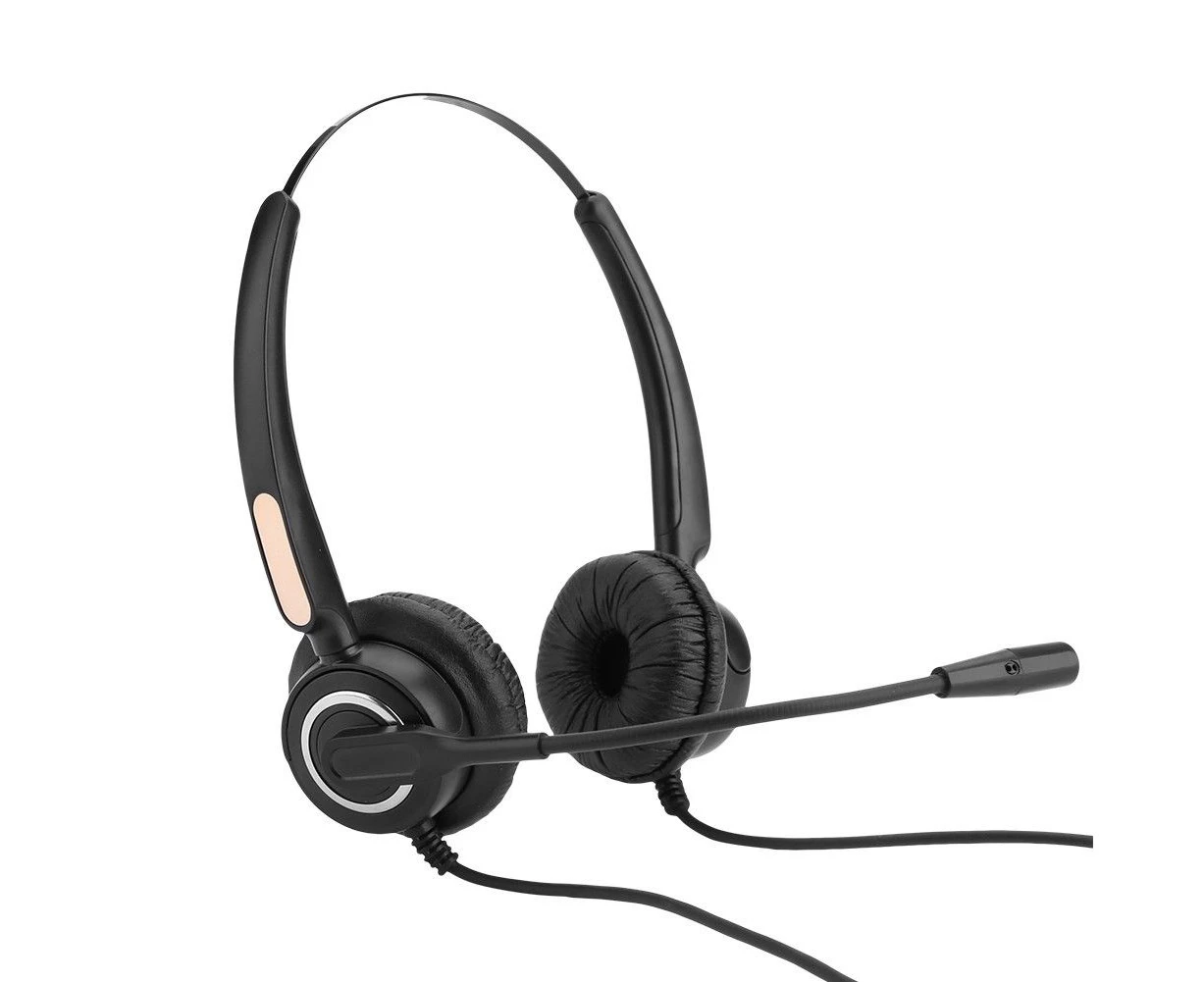 Bluebird H500D 2.5mm/Dual 3.5mm/RJ9/USB Call Center Headset Noise Cancelling Headphone - Black 3.5mm Plug