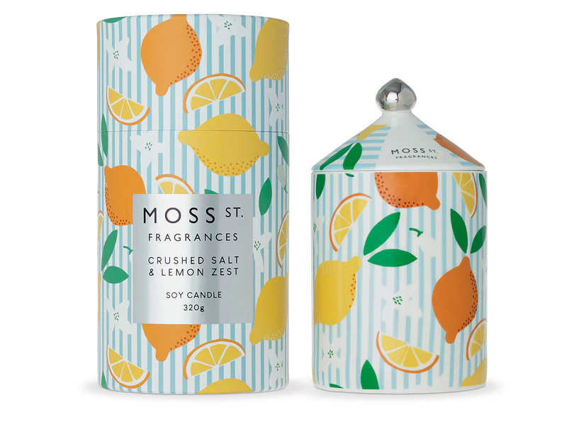 Moss St. Crushed Salt & Lemon Zest Ceramic Soy Candle 320g