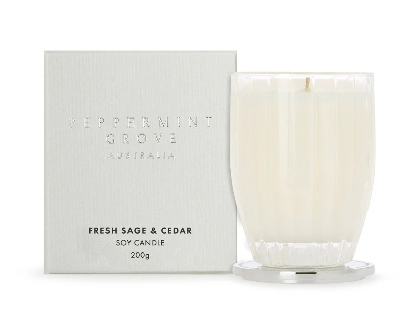 Peppermint Grove Fresh Sage & Cedar Soy Candle 200g